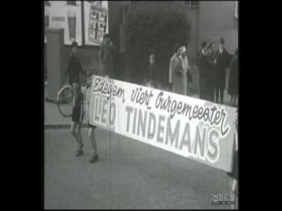 Edegem: Leo Tindemans, huldiging als burgemeester in 1965.
