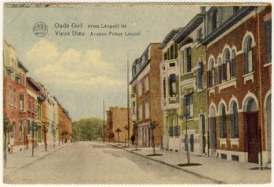 Mortsel: Prins Leopoldlei eind jaren twintig - ingekleurde postkaart